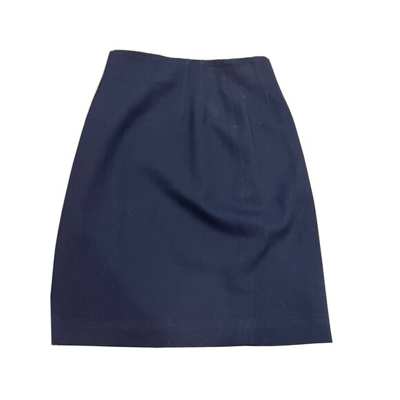 Jones New York Classic Pencil Skirt Petite Size 2 Wool Navy - Picture 1 of 3